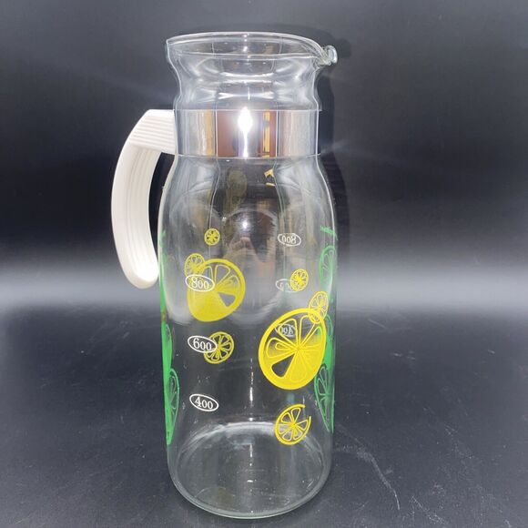 Pyrex Lemon & Lime Slices Juice Pitcher Carafe Vintage No Lid- Replacement - Picture 3 of 9
